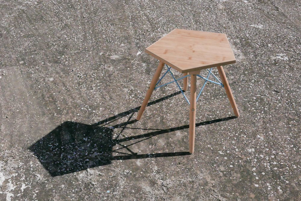 small stool made from recycled materials